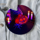 Neon pompoenen ronde button 6,0 cm (In situ)
