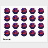Neon pompoenen ronde sticker (Vel)