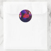 Neon pompoenen ronde sticker (Tas)