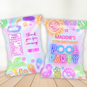 Neon Pool Party Chip Bag Wrapper Flyer