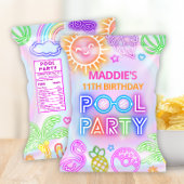 Neon Pool Party Chip Bag Wrapper Flyer