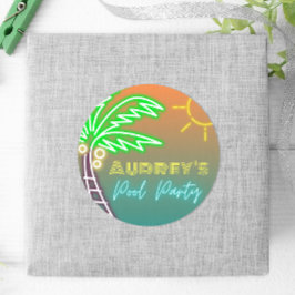 Neon Pool Party Sticker