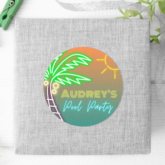 Neon Pool Party Sticker