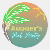 Neon Pool Party Sticker (Voorkant)