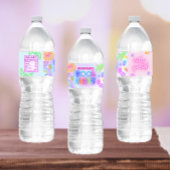 Neon Pool Party Water Bottle Label Waterfles Etiket