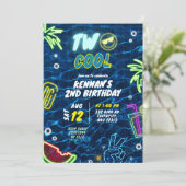 Neon Pool Zomer Twee Koel 2e Verjaardag Kaart (Staand voorkant)