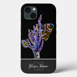 Neon-Pop-Art aquarium clownfish met Monogram! Case-Mate iPhone Case