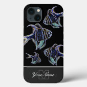 Neon-Pop-Art aquarium vis met monogram! Case-Mate iPhone Case (Achterkant)