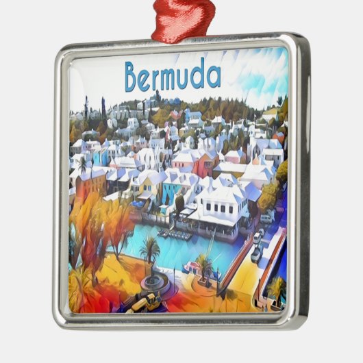 Neon Pop Art Bermuda Metalen Ornament (Links)