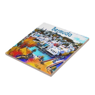 Neon Pop Art Bermuda Tegeltje