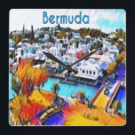 Neon Pop Art Bermuda wandklok<br><div class="desc">Neon Pop Art 4544 Bermuda wandklok Een prachtige landschapsfoto van de stad St. George Bermuda wordt omgevormd tot een kleurrijke Neon Pop Art vierkante muurklok. Op celeste@khoncepts.com</div>