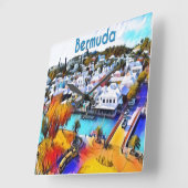 Neon Pop Art Bermuda wandklok (Hoek)