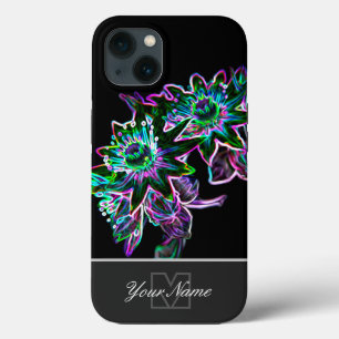 Neon-Pop-Art bloesemmacro met Monogram! Case-Mate iPhone Case
