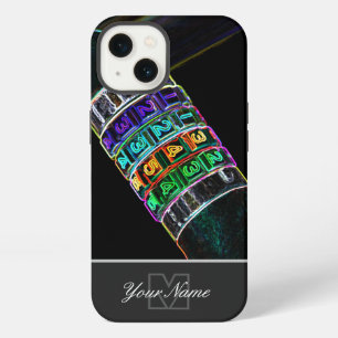 Neon-Pop-Art combinatieslot Monogram! iPhone 13 Hoesje