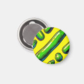 Neon Pop Art Courgettepatroon Magneet (Voorkant / Achterkant)