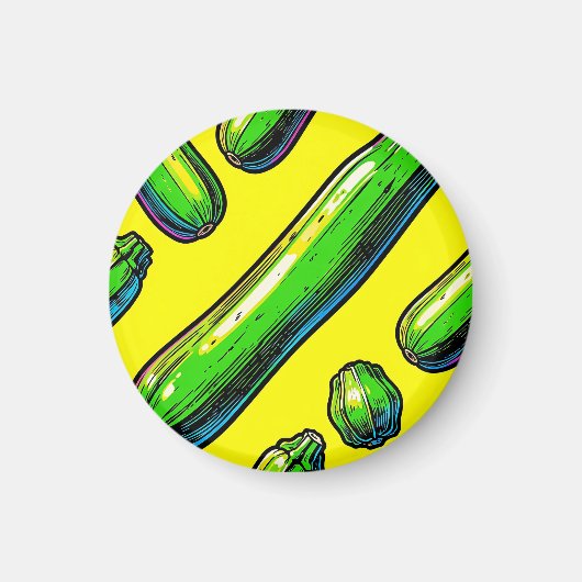 Neon Pop Art Courgettepatroon Magneet (Voorkant)