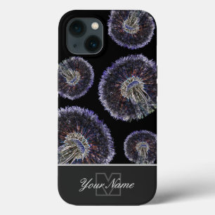 Neon-Pop-Art-dandelion-balletje met Monogram! Cas Case-Mate iPhone Case