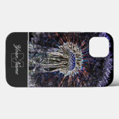 Neon-Pop-Art-dandelion-balletje met Monogram! Case-Mate iPhone Case (Achterkant (horizontaal))