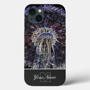 Neon-Pop-Art-dandelion-balletje met Monogram! Case-Mate iPhone Case