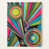 Neon Pop Art Deco: Electric Geometric Radio Waves  Planner (Achterkant)
