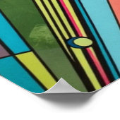 Neon Pop Art Deco: Electric Geometric Radio Waves Poster (Hoek)