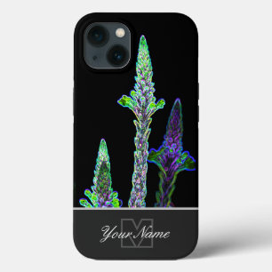 Neon-Pop-Art groene bloesemmacro met Monogram! Ca Case-Mate iPhone Case