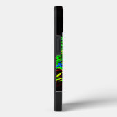 Neon-Pop-Art groene bloesemmacro met Monogram! Case-Mate iPhone Case (Achterkant / Rechts)