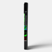 Neon-Pop-Art groene bloesemmacro met Monogram! Case-Mate iPhone Case (Achterkant / Links)