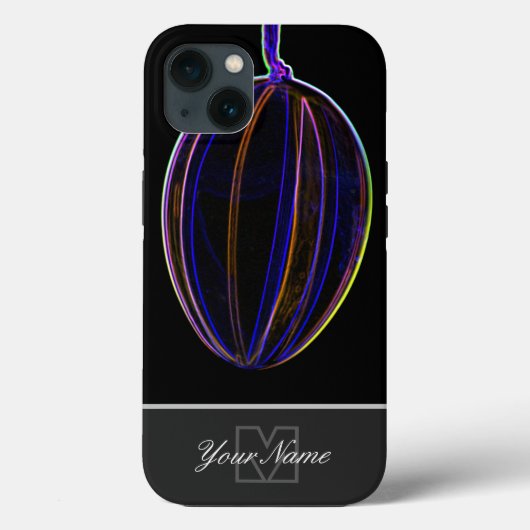 Neon-Pop-Art Happy Easter Egg met Monogram! Hoesje (Achterkant)