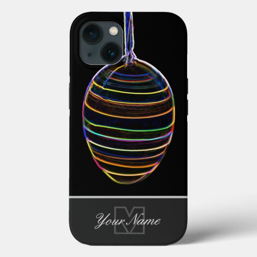 Neon-Pop-Art Happy Easter Egg met Monogram! Hoesje (Achterkant)