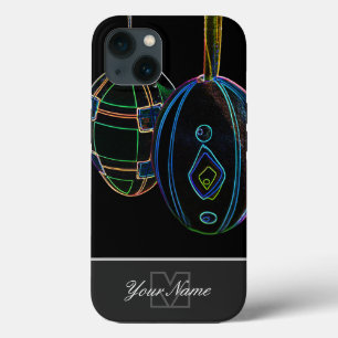Neon-Pop-Art Happy Easter Eggs met Monogram! Case-Mate iPhone Case