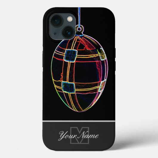 Neon-Pop-Art Happy Pasen Ei met Monogram! Hoesje- Case-Mate iPhone Case (Achterkant)