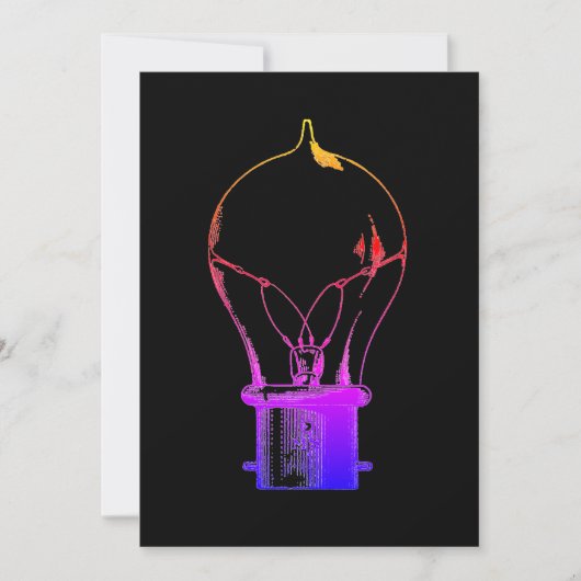 Neon Pop Art Light Bulb Idee Bedankkaart (Voorkant)
