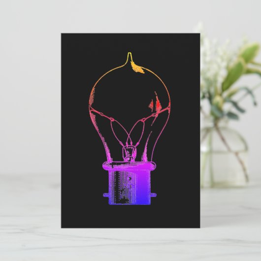 Neon Pop Art Light Bulb Idee Bedankkaart (Staand voorkant)