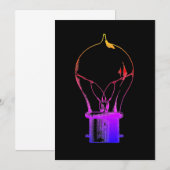 Neon Pop Art Light Bulb Idee Bedankkaart (Voorkant / Achterkant)