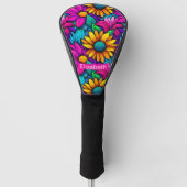 Neon Pop Art Madeliefjesbloem Persoonlijk Golfheadcover (Voorkant)