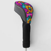Neon Pop Art Madeliefjesbloem Persoonlijk Golfheadcover (Schuin)