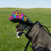 Neon Pop Art Madeliefjesbloem Persoonlijk Golfheadcover (Insitu)