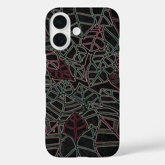 Neon Pop Art Palmbladeren op Zwart Case-Mate iPhone Case (Achterkant)