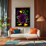 Neon Pop Art Penguin: leuk en levendig kunstwerk Hangend Wandkleed<br><div class="desc">Verlicht uw ruimte met deze leuke en levendige neonkunstillustratie van een charmante pinguïn in de pop. Met gedurfde neoncontouren,  speelse patronen en een expressief ontwerp barst dit kunstwerk van energie en creativiteit. Perfect voor liefhebbers van eigenzinnige dierenkunst,  gedurfde statement stukken en kleurrijke moderne inrichting.</div>