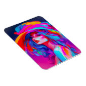 Neon Pop Art Portret Magneet (Rechterzijde)