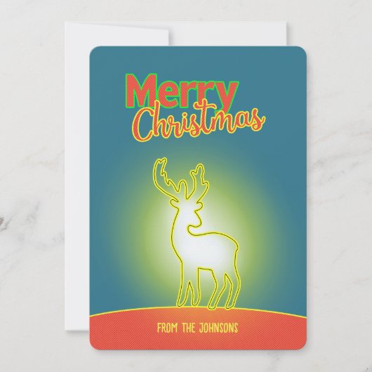 Neon Pop Art Rendier Multi-Photo Christmas Design Feestdagenkaart (Voorkant)