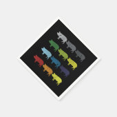 Neon Pop Art Retro Pig Animal Cadeft Servet (Hoek)