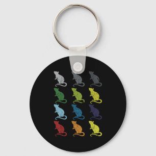 Neon Pop Art Retro Rat Rodent Gift Sleutelhanger