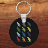 Neon Pop Art Retro Rat Rodent Gift Sleutelhanger (Voorkant)
