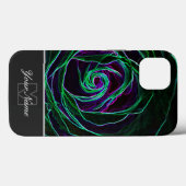 Neon-Pop-Art roos bloesem met Monogram! Case-Mate iPhone Case (Achterkant (horizontaal))