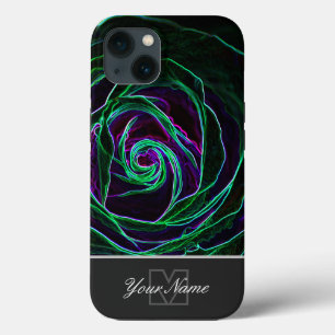Neon-Pop-Art roos bloesem met Monogram! Case-Mate iPhone Case