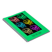 Neon Pop Art Schedels Notitieboek (Rechterzijde)