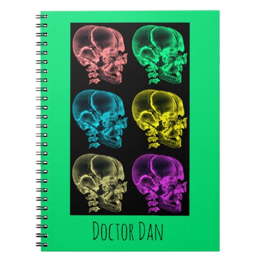 Neon Pop Art Schedels Notitieboek (Voorkant)