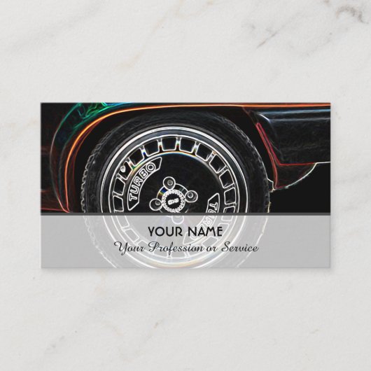 Neon pop-art voor turbotuningexperts visitekaartje (Voorkant)